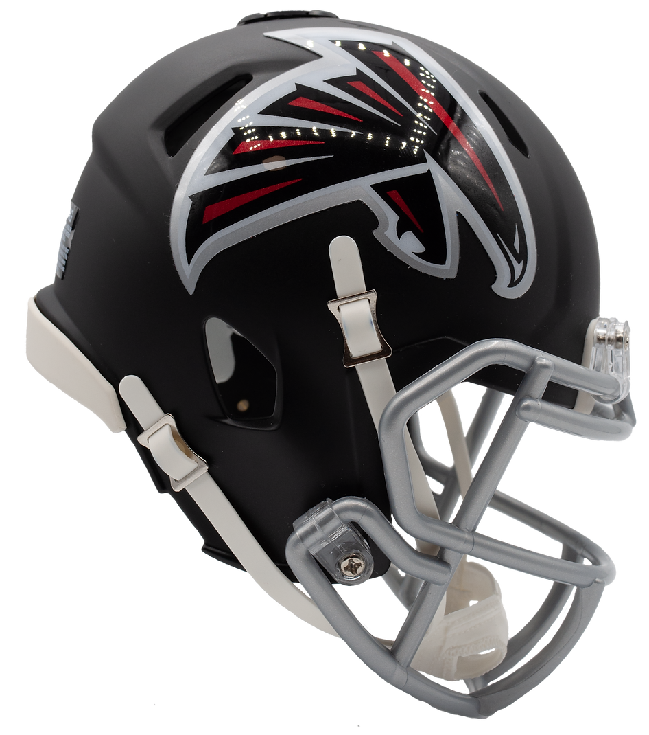 Atlanta Falcons Showball mini speed helmet in matte black with a grey facemask